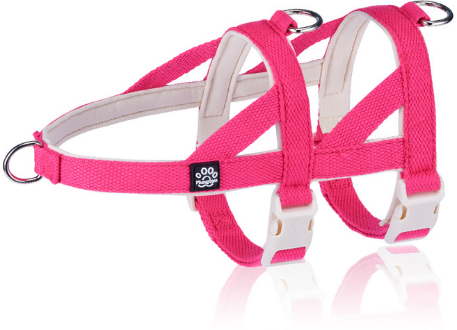 멍템 강아지 탈출방지 하네스, 네온 핑크, 1개