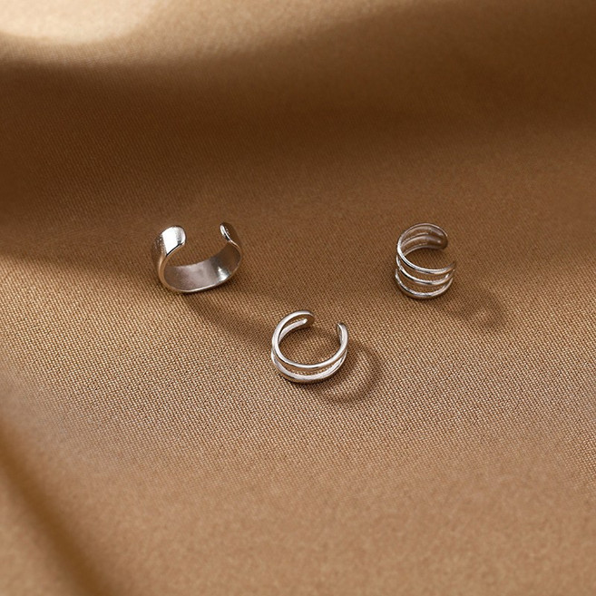 BEOURGUEST 女性日常線條耳骨夾3件組 + 收納盒套組