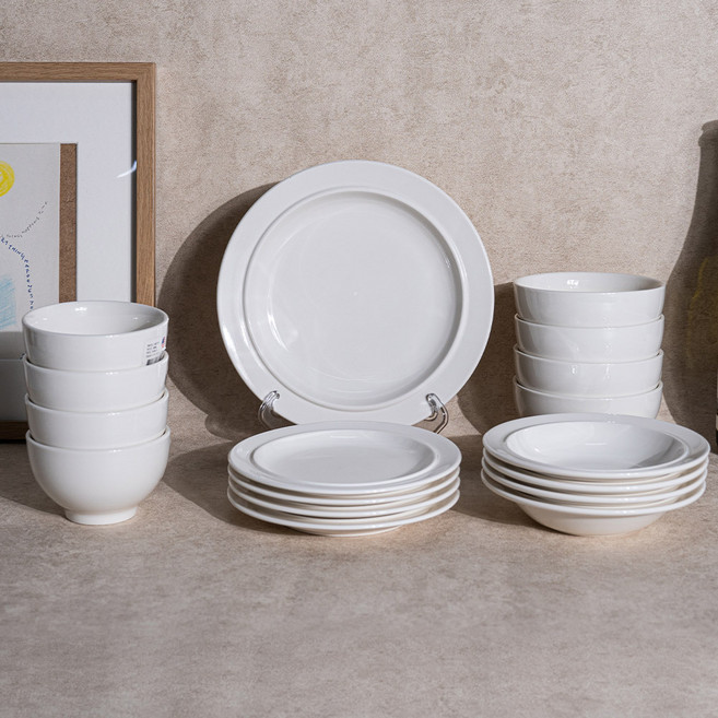 시라쿠스 메이플 4인 베이직 식기세트 17p, 화이트, 17종, 1세트