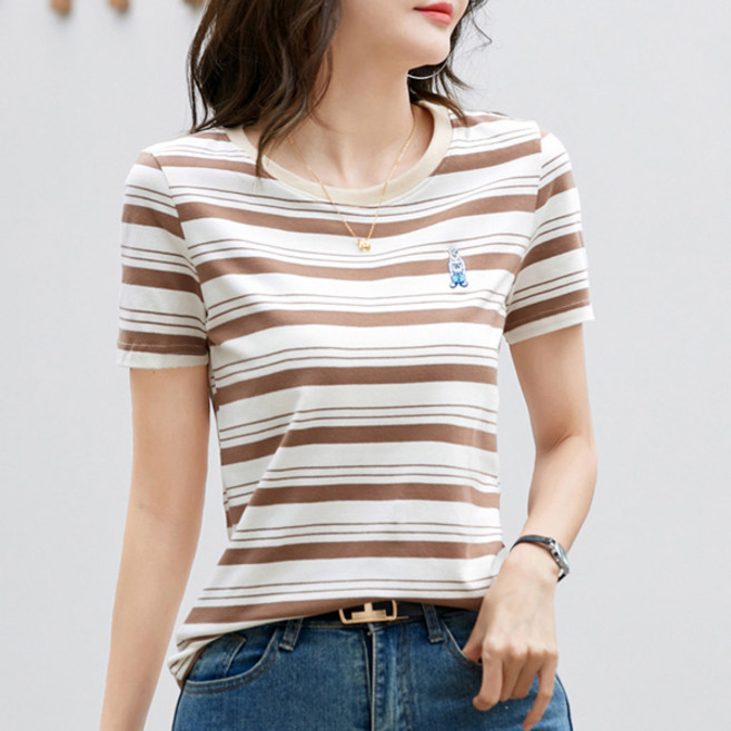 어썸풀 여성용 토미 스트라이프 티셔츠 A25SMT031301