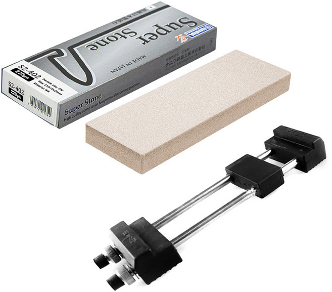 나니와 슈퍼스톤 숫돌 220방 + 제우스 고무 숫돌받침대 중, 1세트