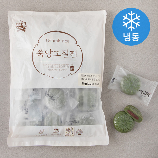 자농의뜨락 쑥앙꼬절편 (냉동), 1kg, 1개입, 1개