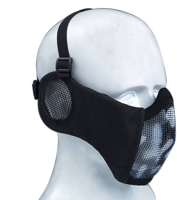 월드25-AA230 서바이벌게임 안면보호 MTB 귀보호 마우스가드, 1개, 블랙 스컬