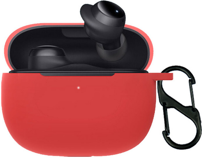 그레이코 샤오미 레드미 버즈3 라이트 실리콘 하우징 케이스 + 키링, RED