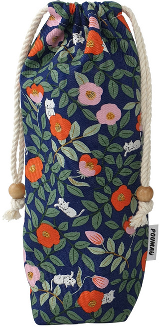 파우마우 보틀 파우치 500ml, 꽃숨냥 네이비, 1개