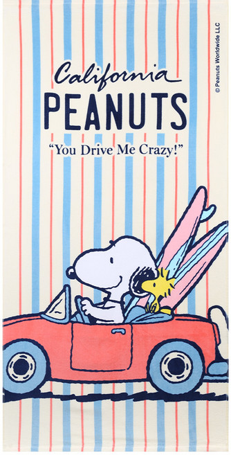 송월타월 스누피 캘리포니아76 대형 비치 타월 76 x 152 cm, 베이지, 1개