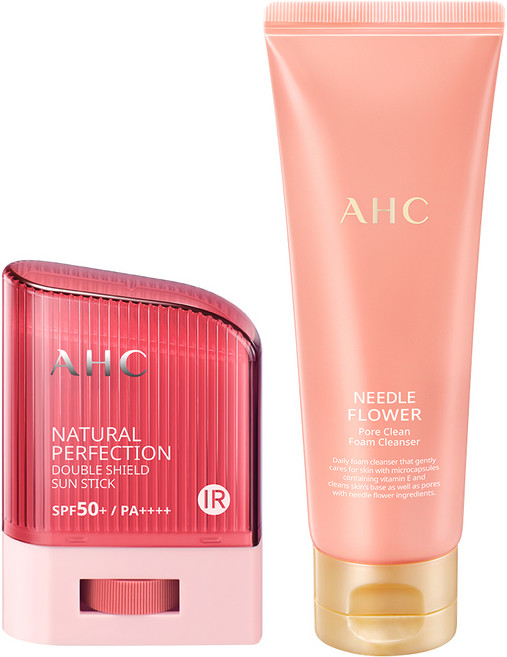 AHC 더블쉴드 선스틱 SPF 50+ PA++++ 14g + 니들 플라워 클린 폼클렌저 100ml, 1개