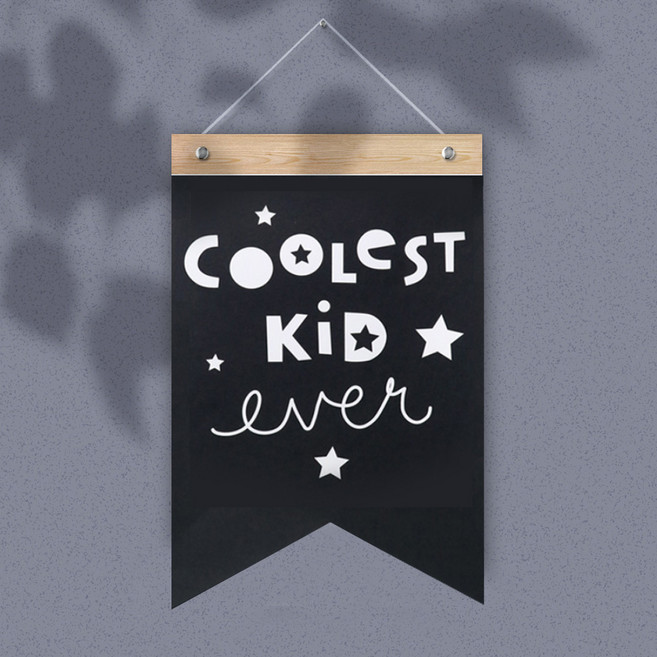 퍼니즈 월 데코 플래그 배너, 쿨리스트블랙(WBR07)