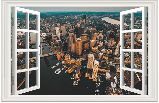 예쏘데코 트릭아트 창문 일러스트 시트지, 8 시티