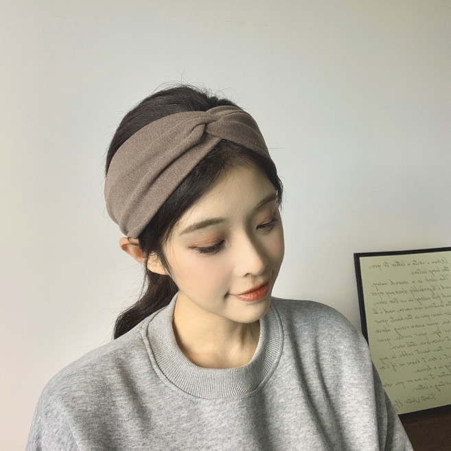 패브릭 여성용 빅 꼬임 헤어밴드