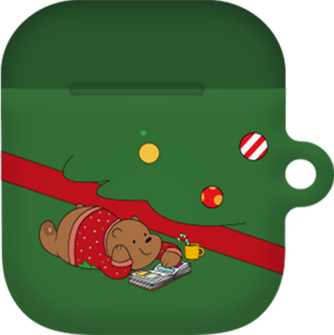 코쿼드 위 베어 베어스 크리스마스 일상 에어팟 하드케이스, 그리즈 크리스마스