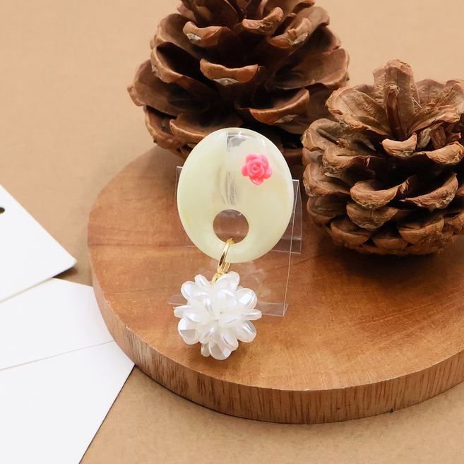 비단길 은송 꽃방울 브로치