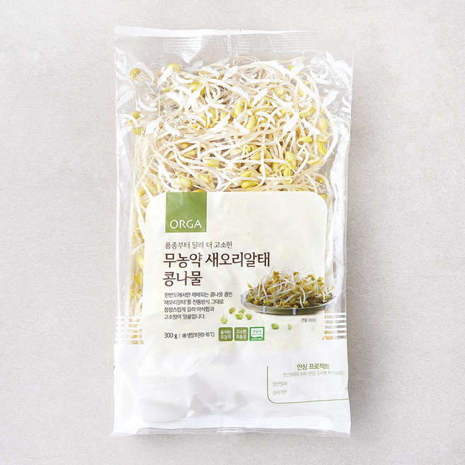 ORGA 무농약 인증 새오리알태 콩나물, 300g, 1개