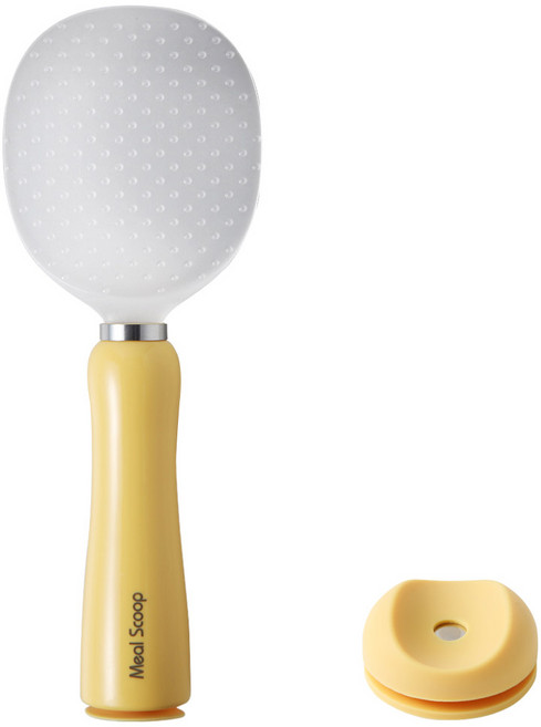 이지실리 흡착 엠보 스탠딩 주걱 + 자석 거치대 세트, 1세트, 옐로우