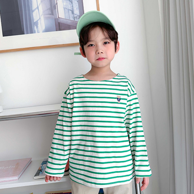 아도르베베 아동용 세인트 자수 티셔츠