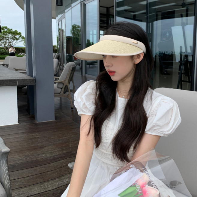 라라티나 여성용 헤일로 와이드챙 밀짚 비치 썬캡