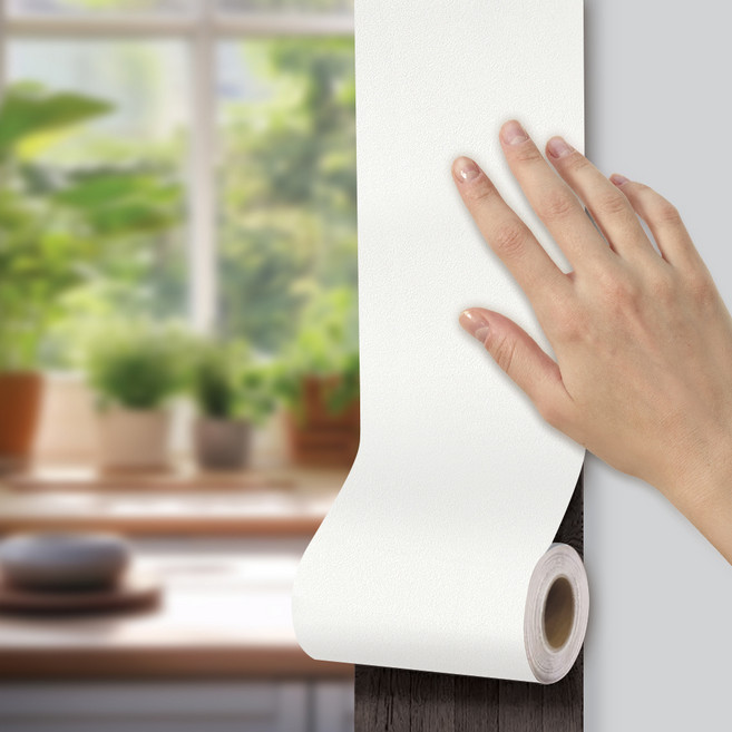 지엔홈 국내산 두꺼운 곰팡이방지 몰딩시트지, 페인트 유백색 단색 DRSM-02