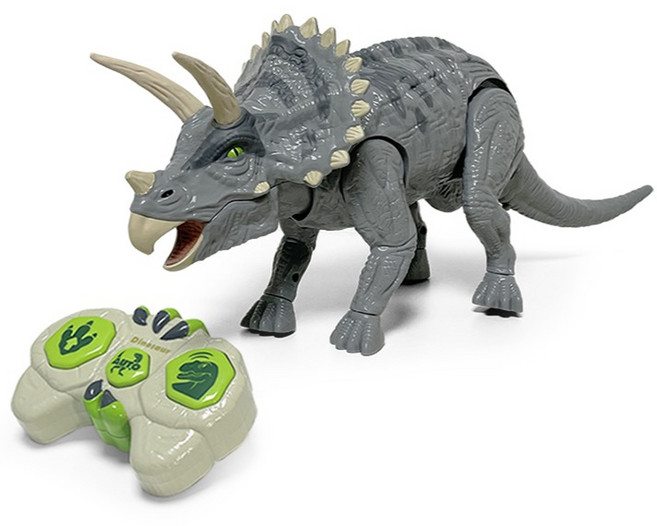 유앤원 다이노 트리케라톱스 RC 장난감, 그레이(공룡) + 아이보리(조종기), 1세트