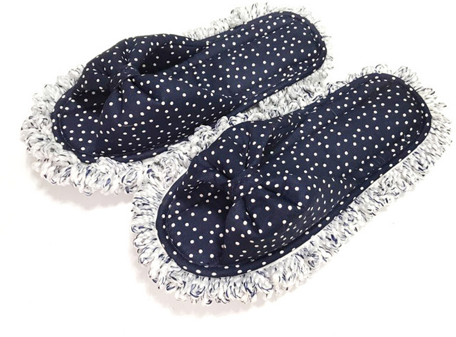 홍기실내화 도트 청소슬리퍼, 1세트, 네이비