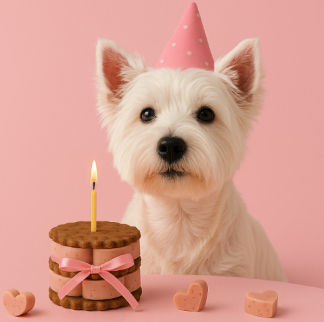 뽀뽀제과 강아지 수제간식 하트 케이크 (냉동), 220g, 1개, 딸기