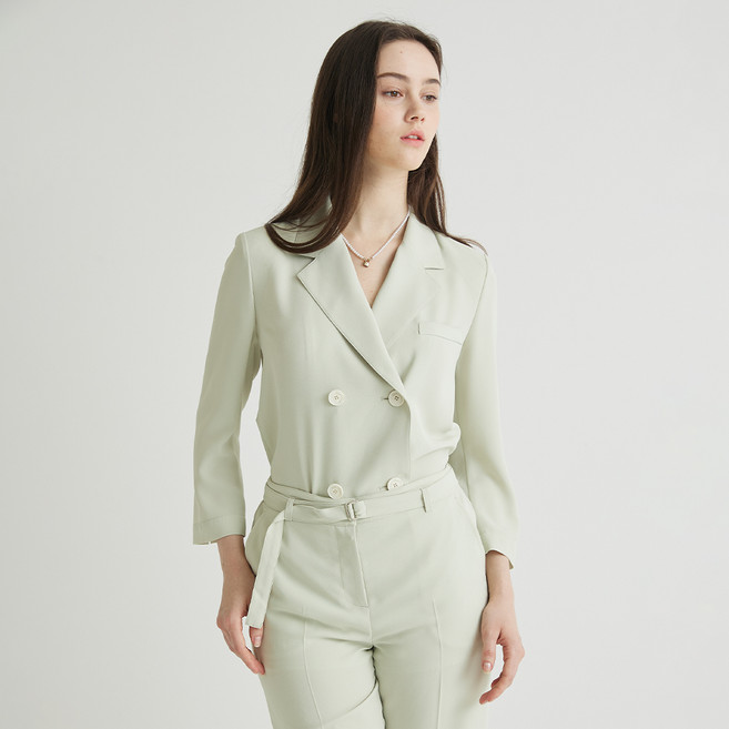 나이스클랍 여성용 더블 여밈 폴리자켓 N242XWJ302MT