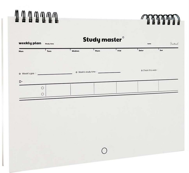 뮤니드 It spring 와이드 위클리 스터디 플래너, 화이트, 1개