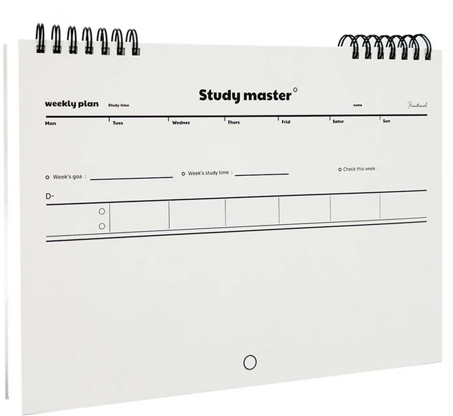 뮤니드 It spring 와이드 위클리 스터디 플래너, 화이트, 1개 - 쿠팡