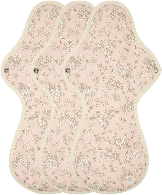 위즐리 면생리대 핑크플라워, 오버나이트 이상, 1개입, 3개