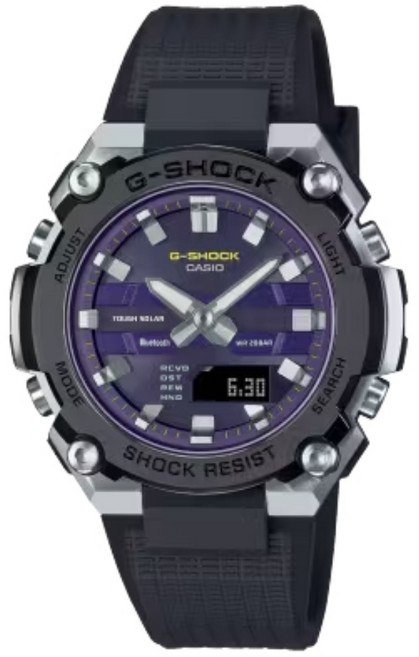 CASIO 卡西歐 G-SHOCK 藍牙 太陽能電力 金屬錶圈構造 百搭酷黑 輕巧纖薄 手錶 GST-B600A-1A6 42.3mm