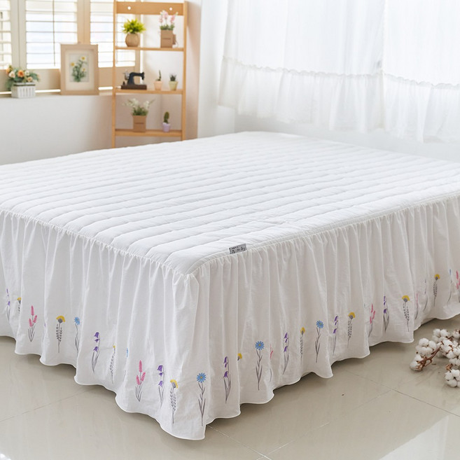 류금숙 여자의 정원 광목 워싱 자수침구 롱침대커버
