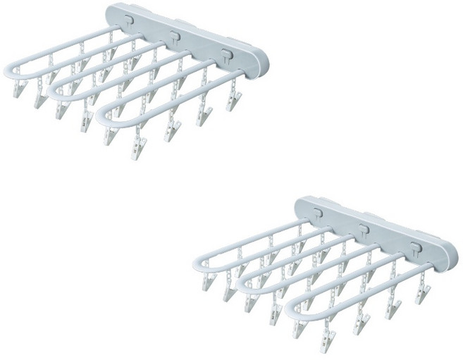 셀렉숀 원터치 접이식 빨래집게 양말 건조대 그레이, 2개