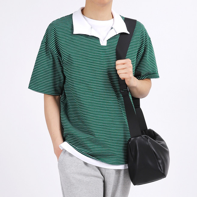 DKA 남성용 콜라보 반팔 ST 오픈 카라티 F04S10_tp4998