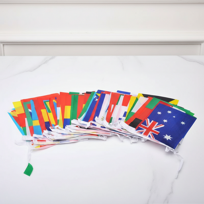 MARKETPIA 萬國旗裝飾旗幟 200國 拉旗 50m 國旗(14 x 21 cm), 隨機出貨, 1個