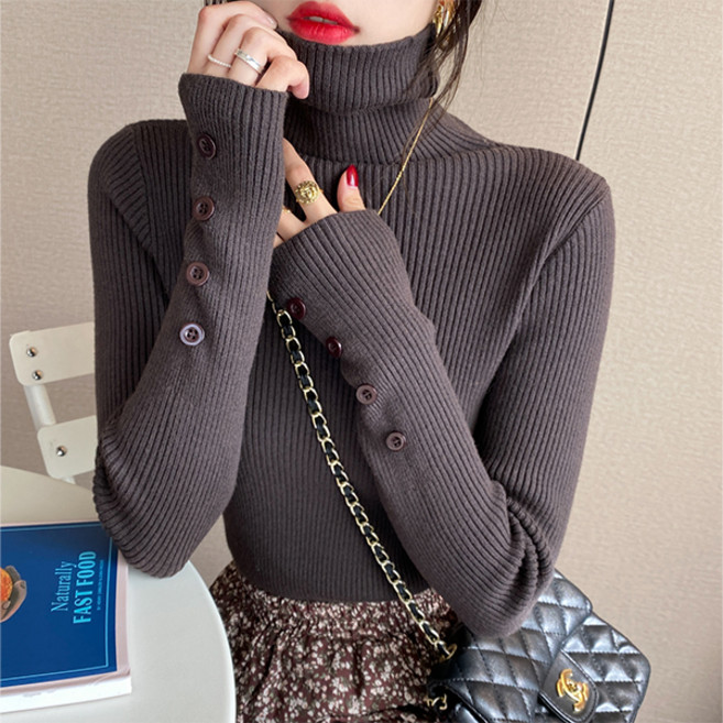 LUNA GIRL 女款JUNIEL羅紋高領針織衫
