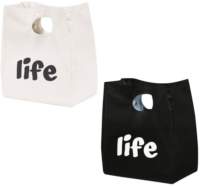 캔버스 모던 보냉백 쿨러 DG-48 2종 세트, BK + WT, 1세트