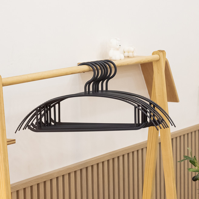 아임홈리빙 어깨뿔방지 라운드 소프트 480 옷걸이, 블랙, 50개