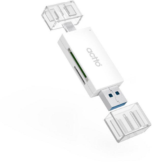 엑토 TF SD카드 USB 3.2 C타입 듀얼 OTG 멀티 카드리더기, OTG-10, 화이트, 1개