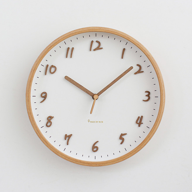 MJK 300 비치우드 퓨어 벽시계, 내츄럴