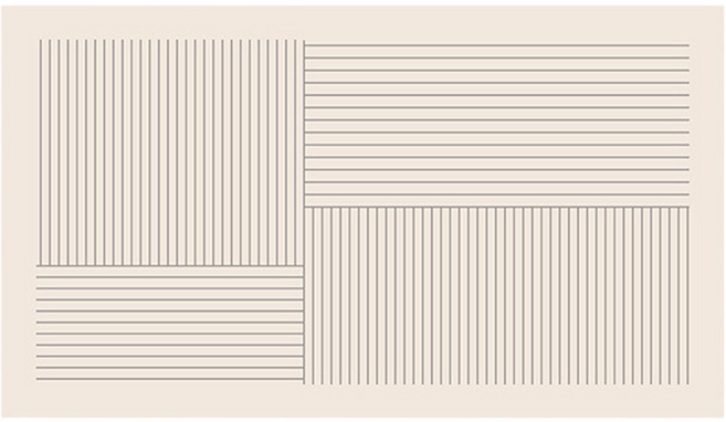 葉子小舖 珪藻泥地墊 方形, 線條弦流 米色, 1個