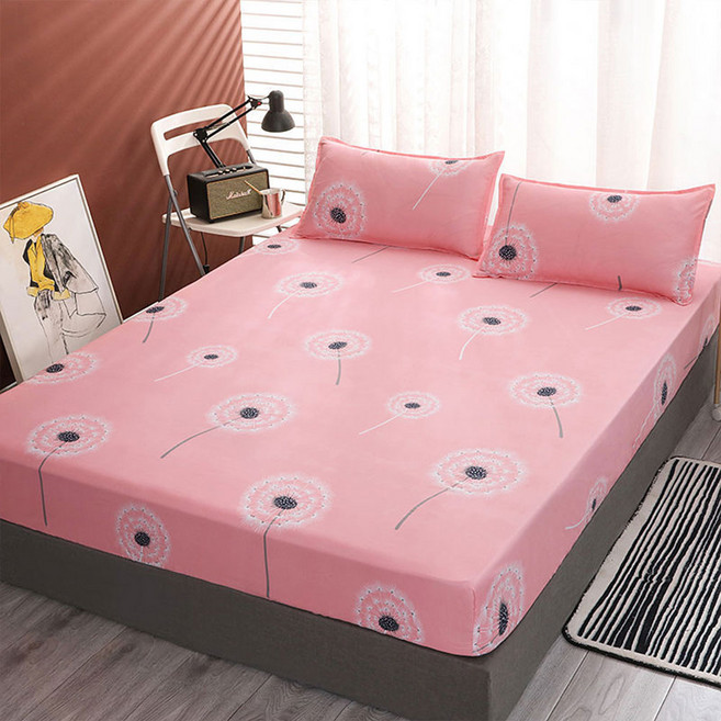 봄날애 자연 플라워 미끄럼 방지 매트리스 커버