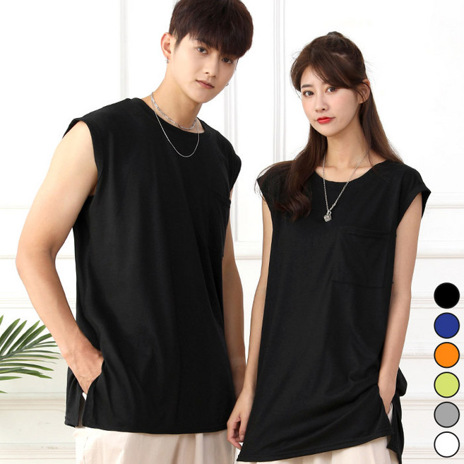 턴키 남녀공용 빅사이즈 트임 레이어드 롱 민소매 SP-261