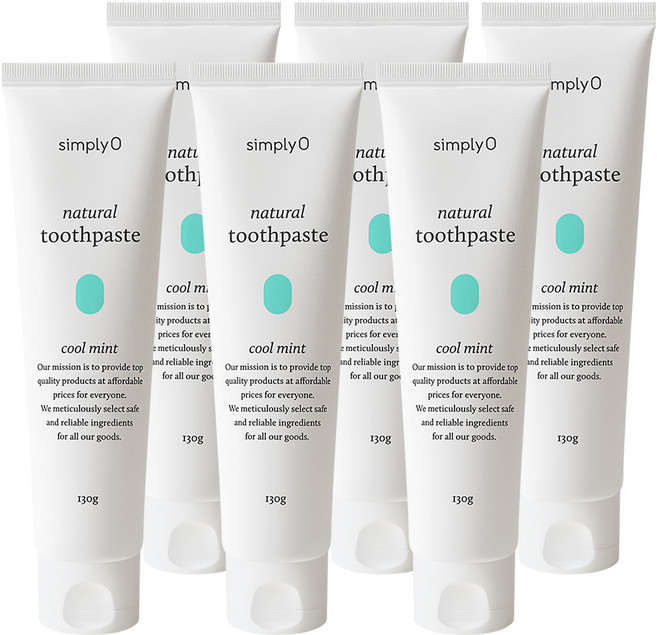 [비건라이프] 심플리오 내추럴 치약 쿨민트, 130g, 6개