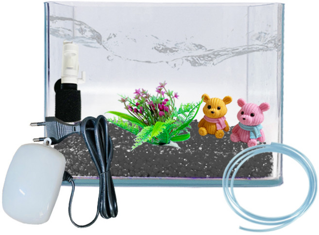 로라펫 열대어 키우기 세트, 흑사(바닥재), 1개