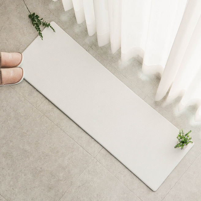 마켓플랜 퓨어 방수 심플 PVC 주방매트, 화이트, 1개