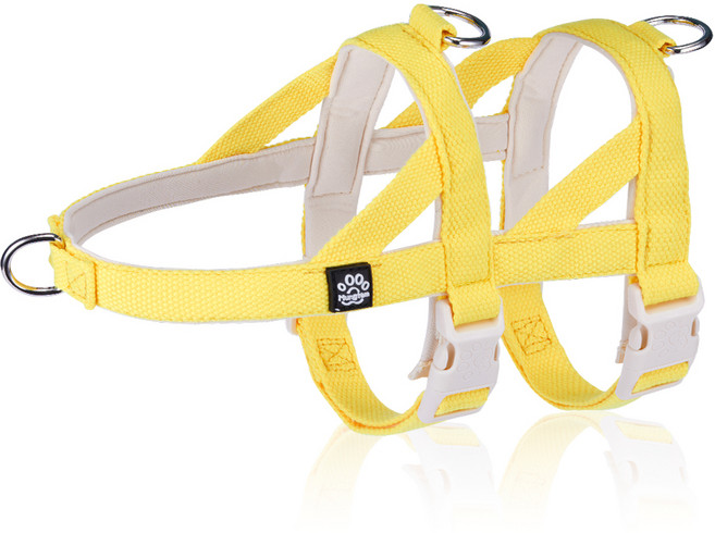 멍템 강아지 탈출방지 하네스, 비비드 옐로, 1개