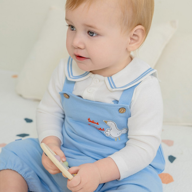 Tartine et Chocolat 嬰幼兒BL鴨子吊帶上下裝套組