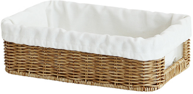 데이지가든 내츄럴 라탄 바구니 + 코튼 라이너, 혼합색상, 1세트