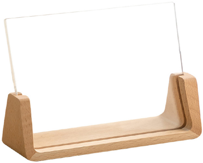 收納部屋 壓克力木製U型相框 A4 橫款 原木色 簡約風格, 1個