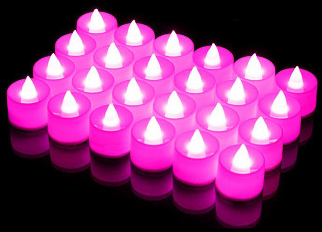 올인템 이디오 LED 캔들 전자초 티라이트, 보라