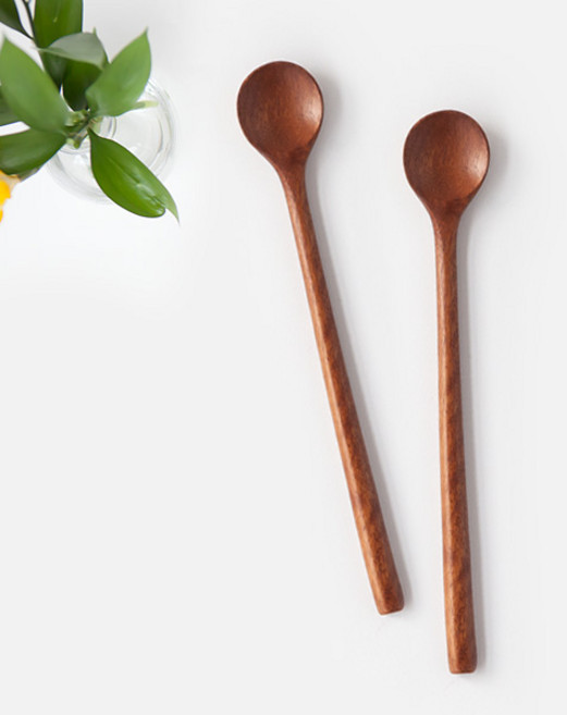 NICOTT 木製長柄湯匙, 原木色, 2支